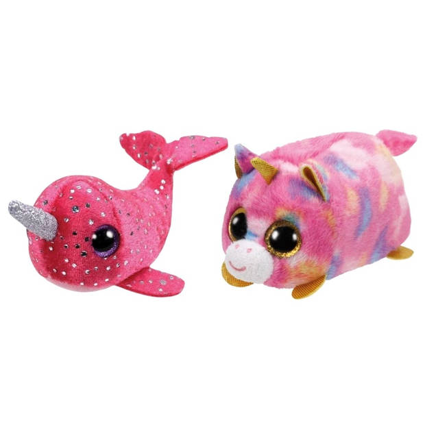 Ty - Knuffel - Teeny Ty's - Nelly Narwhal & Star Unicorn