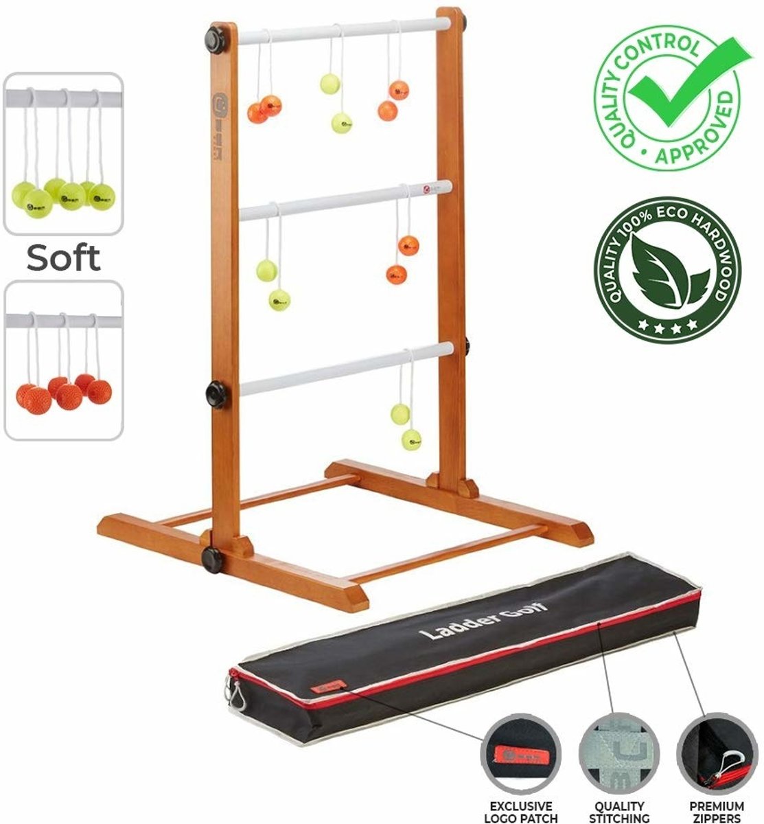 Laddergolf spel - Soft-Golf ballen - Fluor Oranje Geel - Luxe Compleet en Prof.