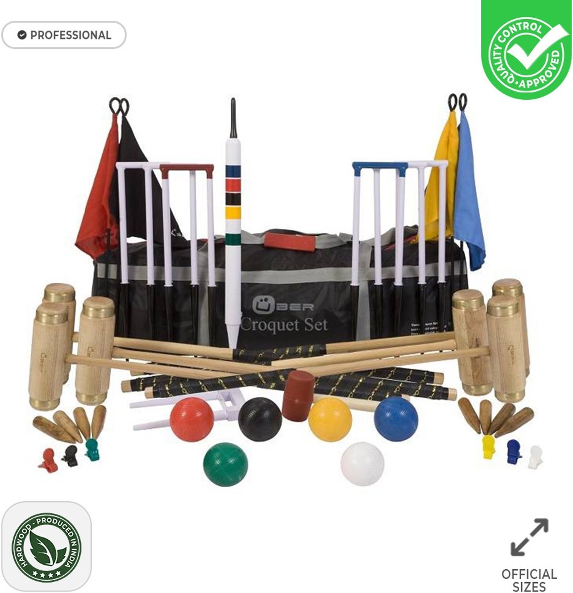 Prachtige 6 persoons Professionele Croquet set -met luxe Tas  top kwaliteit