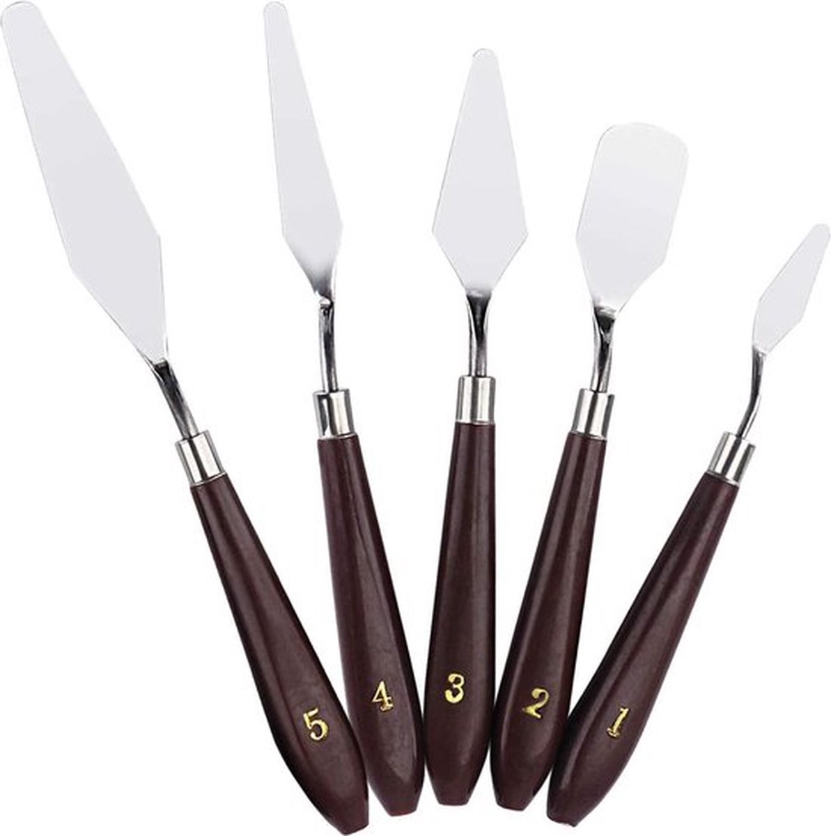 Luxe Paletmessen Met Ergonomisch Handvat - Schildersmessen Voor Schilderen Verf Olieverf Acrylverf Kunst & Hobby - Paletmes Schildersmes Schilders Messen Spatels - Schilder Messenset Set Van 5 Stuks