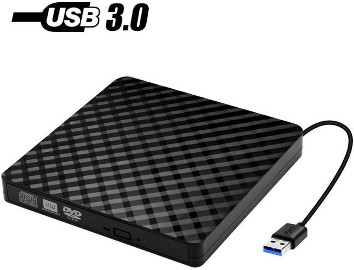 Externe DVD/CD Speler- Brander- Plug & Play- USB 3.0- Geschikt voor Windows/Mac OS- Optische Drive