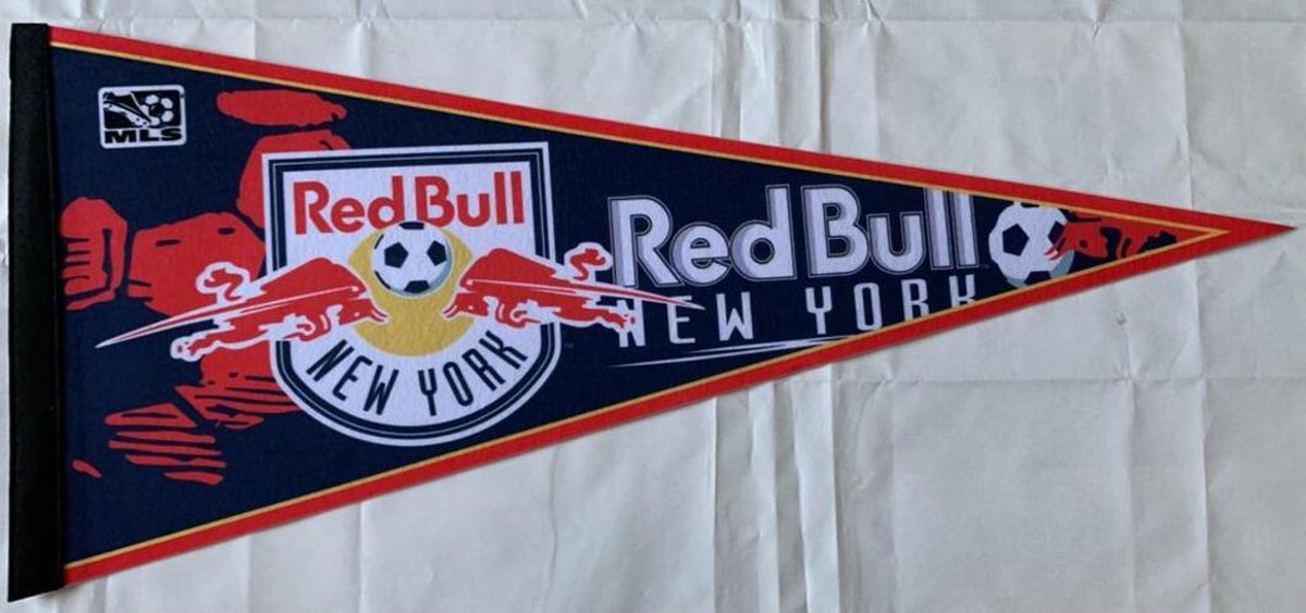 New York Redbulls - Red bull - Red bulls new york - New York Soccer - Voetbal - MLS - Vaantje - Sportvaantje -   - Vlag - Pennant - 31 x 72 cm - 2