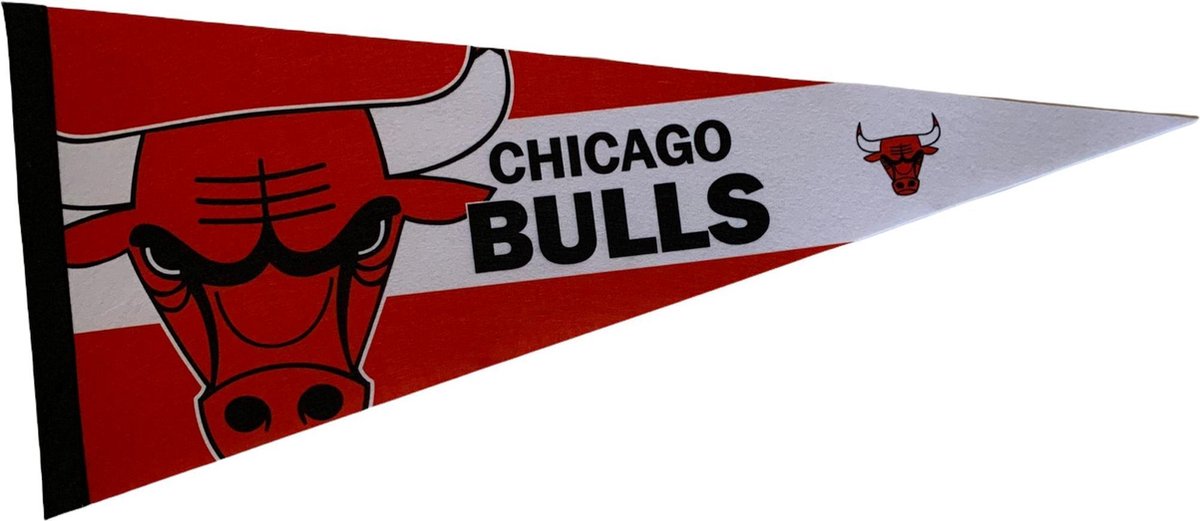   - Chicago Bulls - NBA - Vaantje - Basketball - Sportvaantje - Pennant -   - Vlag - Michael Jordan - Wit/Rood - 31 x 72 cm