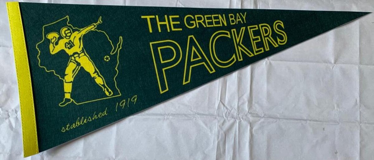 USArticlesEU - Green Bay Packers - Vintage logo - NFL - Vaantje - American Football - Sportvaantje - Pennant - Wimpel - Vlag - 31 x 72 cm