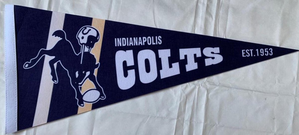   - Indianapolis Colts - Vintage paard logo - NFL - Vaantje - American Football - Sportvaantje - Pennant -   - Vlag - 31 x 72 cm