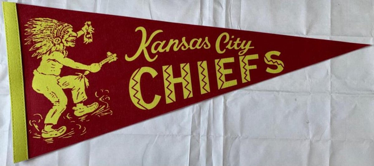   - Kansas City Chiefs - KC Chiefs - Patrick Mahomes - Old Indian logo - NFL - Vaantje - American Football - Sportvaantje - Pennant -   - Vlag - 31 x 72 cm