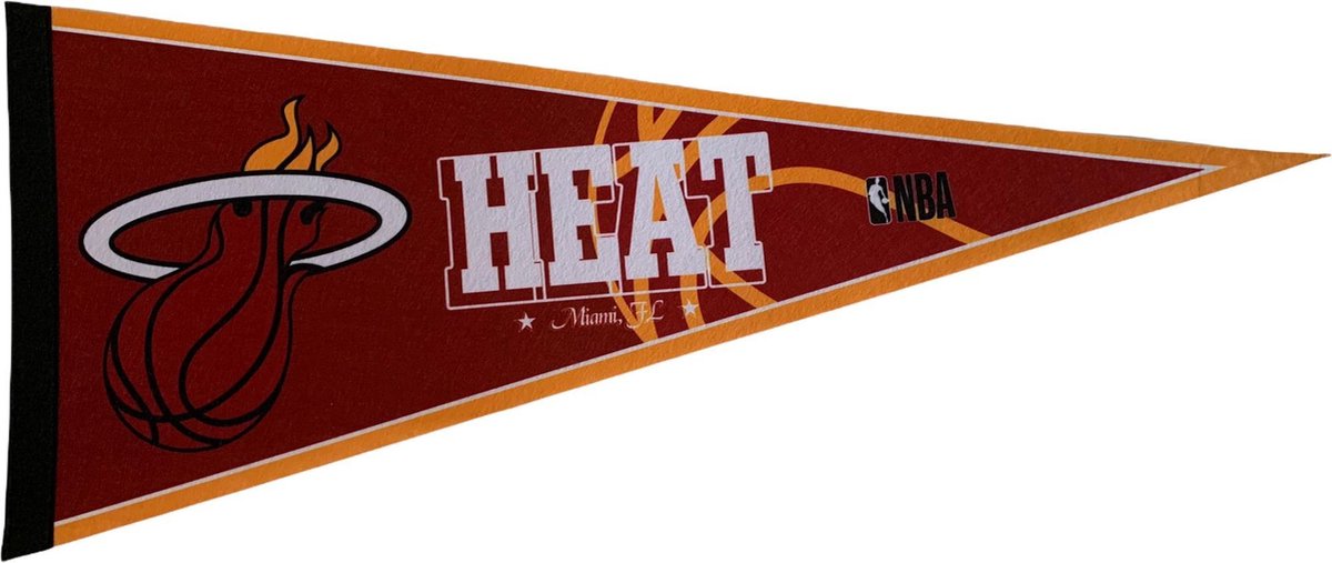   - Miami Heat - NBA - Vaantje - Basketball - James Wade - Sportvaantje - Pennant -   - Vlag - Rood/Geel - 31 x 72 cm