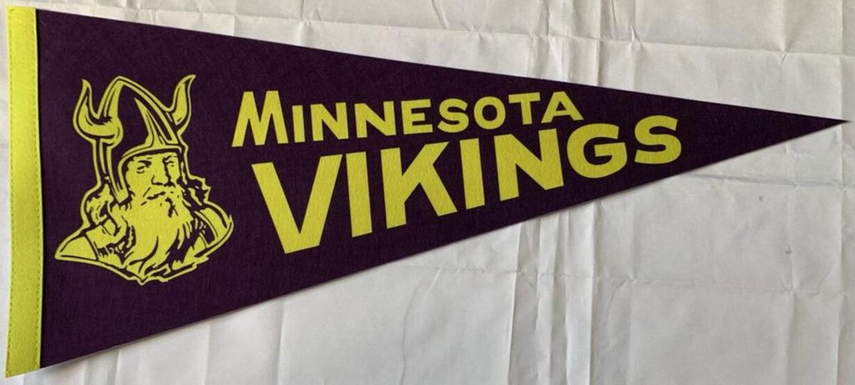   - Minnesota Vikings - Viking vintage logo - NFL - Vaantje - American Football - Sportvaantje - Pennant -   - Vlag - 31 x 72 cm