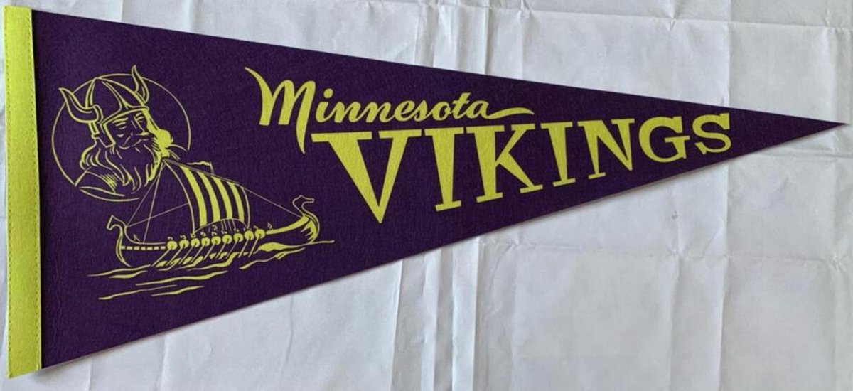   - Minnesota Vikings - Vikingboat logo - NFL - Vaantje - American Football - Sportvaantje - Pennant -   - Vlag - 31 x 72 cm