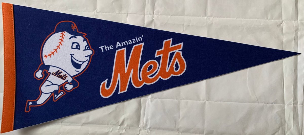   - New York Mets - NY Mets - MLB - Vaantje - Baseball - Honkbal - Sportvaantje - Pennant -   - Vlag - 31 x 72 cm - The Amazin Mets