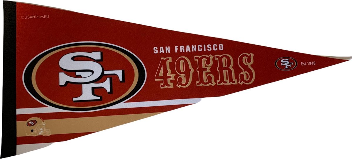   - San Francisco 49ers - Californie - NFL - Vaantje - American Football - Sportvaantje - Pennant -   - Vlag - Rood/Goud/Wit - 31 x 72 cm