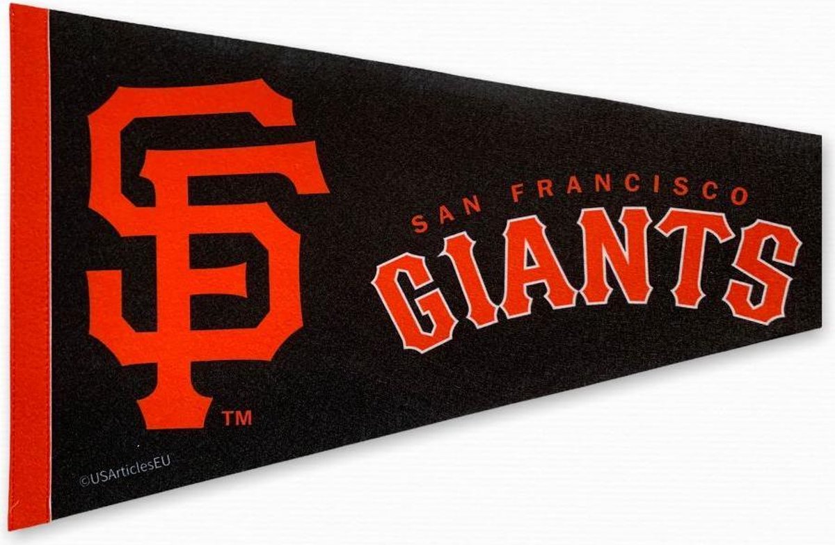   - San Francisco Giants - SF - MLB - Vaantje - Baseball - Honkbal -  Sportvaantje - Pennant -   - Vlag - Oranje/Zwart - 31 x 72 cm