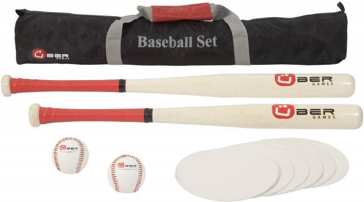 Baseball Set / Honkbal set - uit ECO hardhout, in handige transsporttas