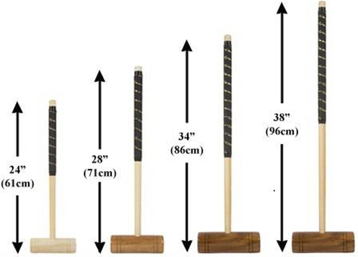 Familie-Croquet set, 6-persoons , unieke kwaliteit, sterke poorten en houten ballen-Geen Tas