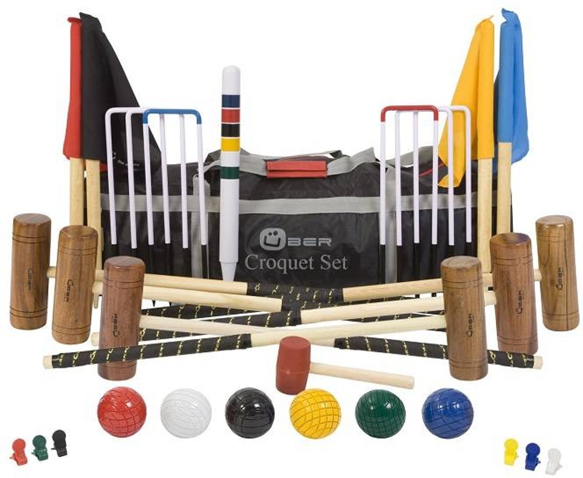 Origineel Engelse Tuin Croquet set, 6 persoons-Croquet draag Tas