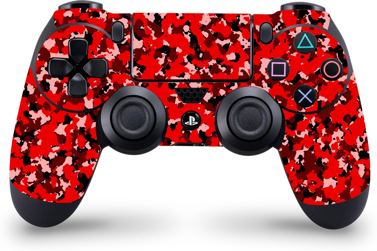 Playstation 4 Controller Skin Camo Rood- PS4 Controller Sticker