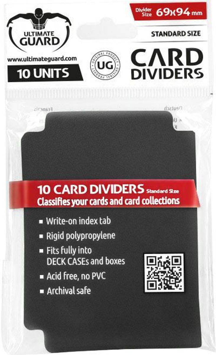   10 Card Dividers Standard Size, Black