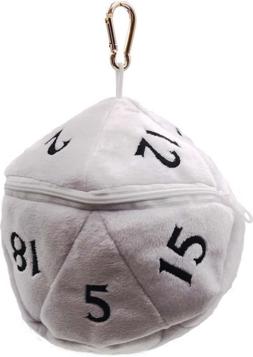 UP - D20 Plush Dice bag, White