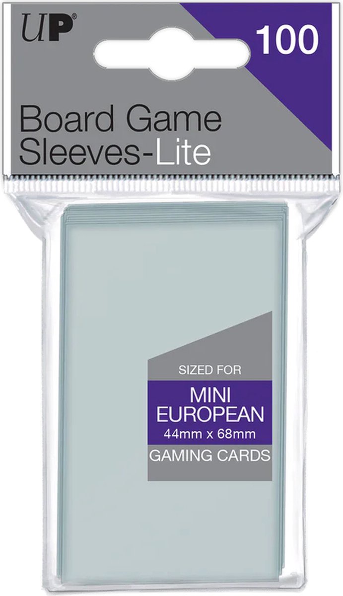 UP - Lite Mini European Board Game Sleeves 44mm x 68mm (100 Sleeves)