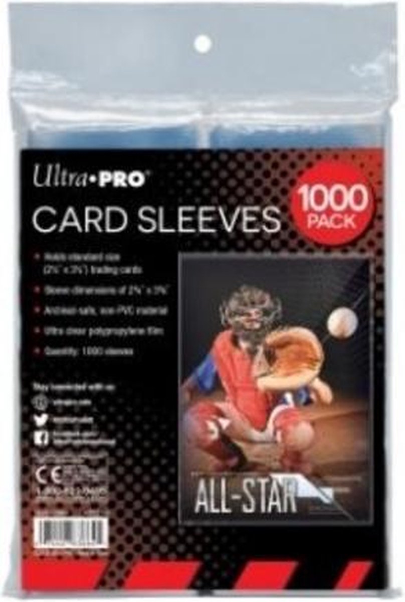 Ultra Pro Clear Card Sleeves for Standard Size Trading Cards 1000 stuks - 2.5