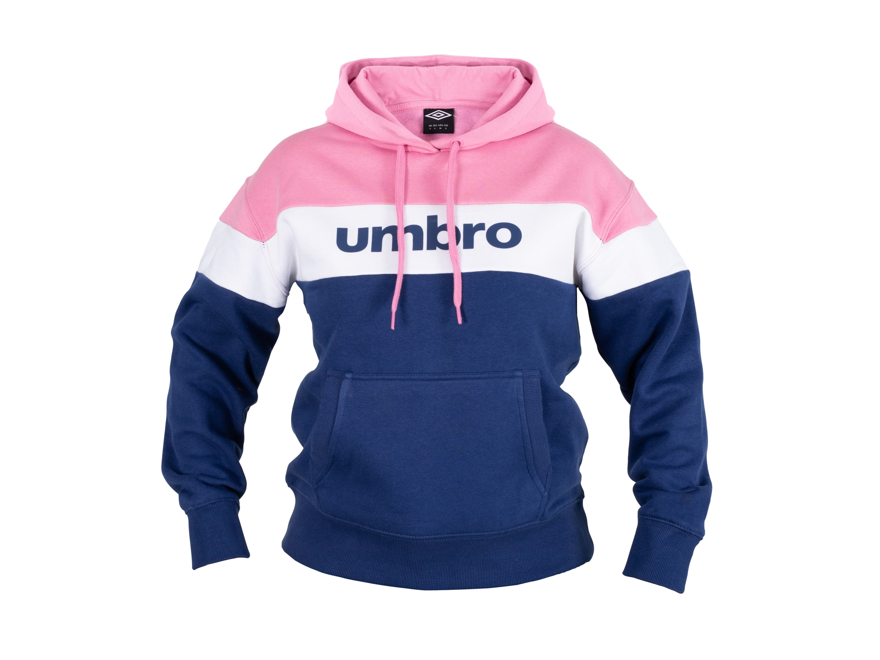 UMBRO Dames hoodie (L, roze/wit/blauw)