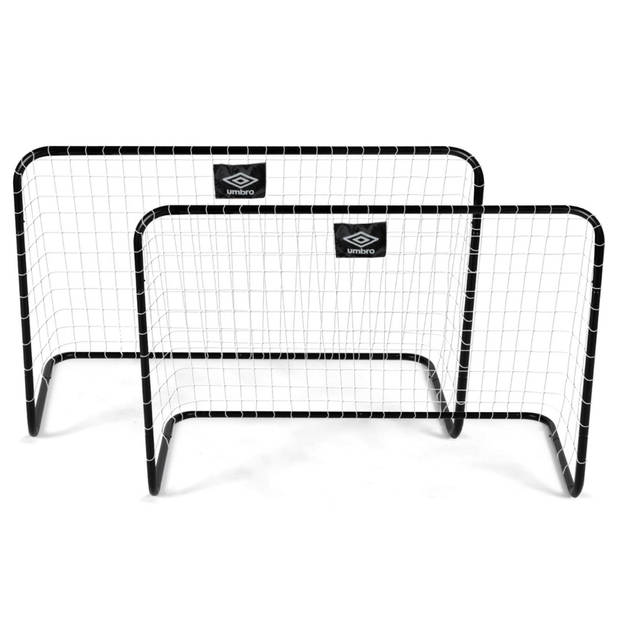 Umbro voetbal goal/voetbaldoeltjes set van 2x stuks 78 x 45 x 56 cm - Voetbaldoel