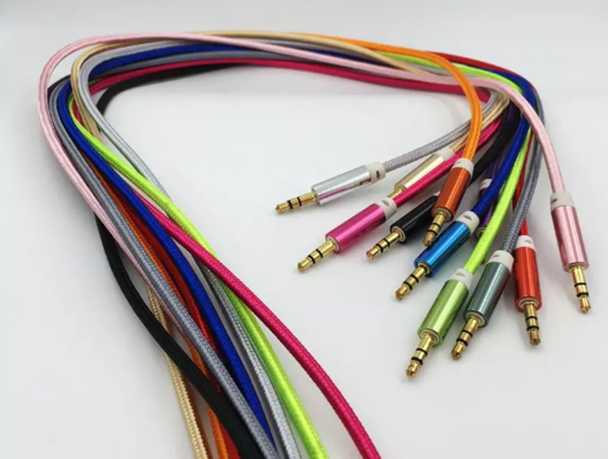 Hoge kwaliteit Audio AUX Kabel 3.5mm Jack voor Auto Universeel 1 meter - Paars- Underdog Tech