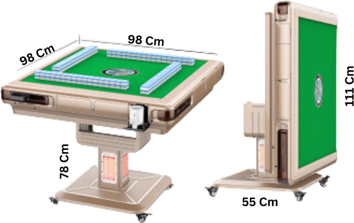 Elektrische mahjong tafel + Gratis Speelset voor 4 personen