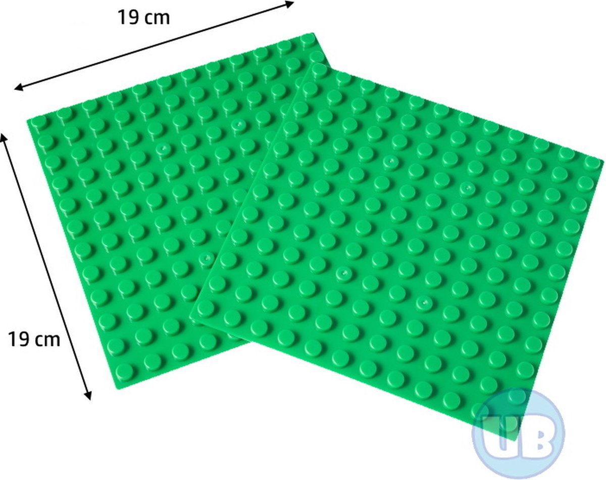 Bouwplaat donkergroen - 19 x 19 cm - 2 stuks