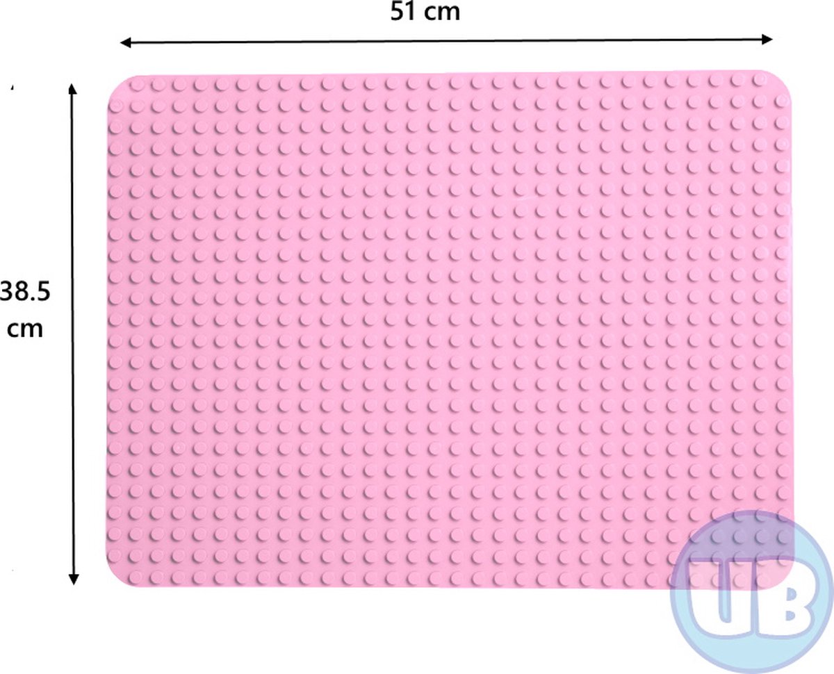 Grote XL bouwplaat lichtroze - 51 x 38,5 cm