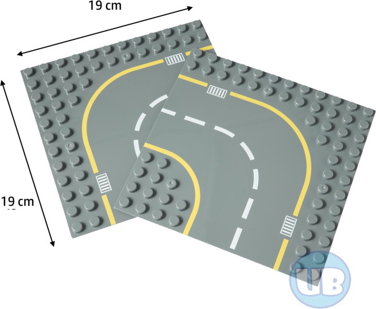 Wegenplaat bocht - 19 x 19 cm - 2 stuks