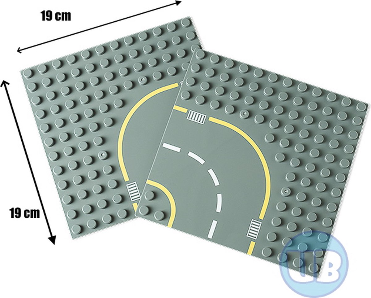 Wegenplaat tussen bocht - 19 x 19 cm - 2 stuks