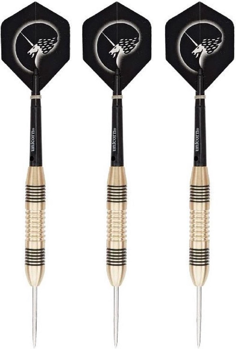 1x Set van 3 dartpijlen Core Brass 21 grams - Darten/darts sport artikelen pijltjes messing - Kinderen/volwassenen