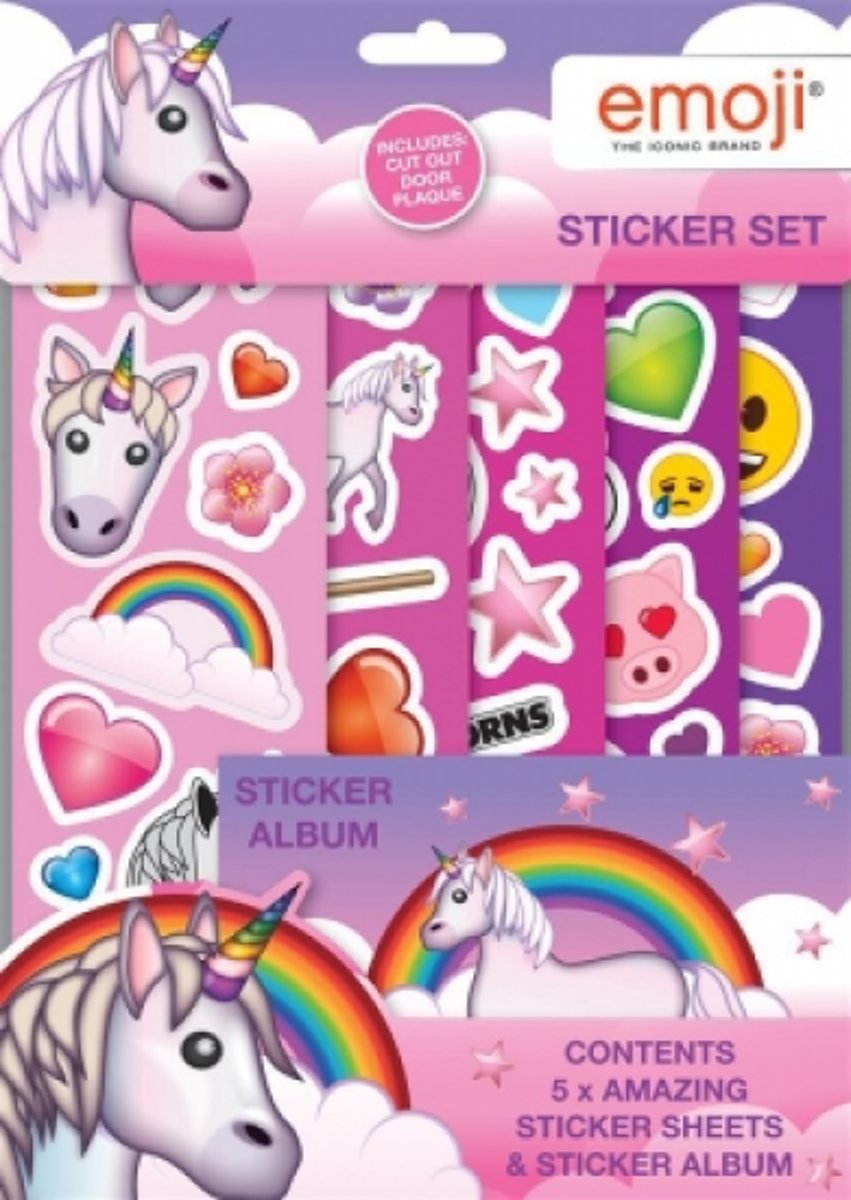 Emoji Unicorn sticker set