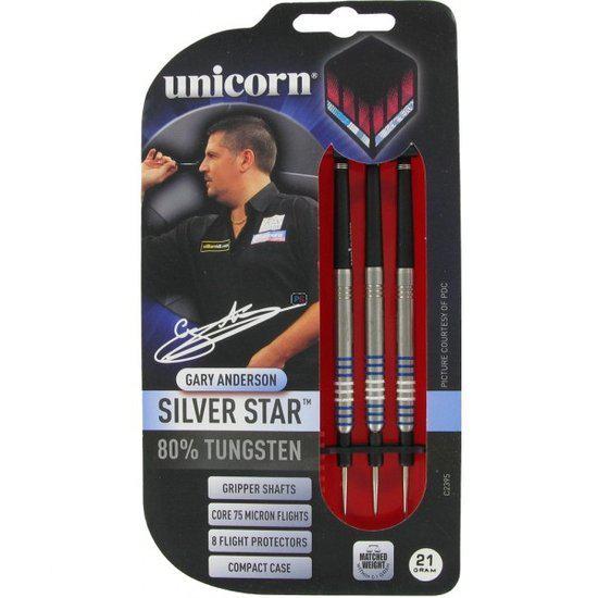 Gary Anderson 80% Tungsten - Silverstar 23g - Unicorn Dartpijlen