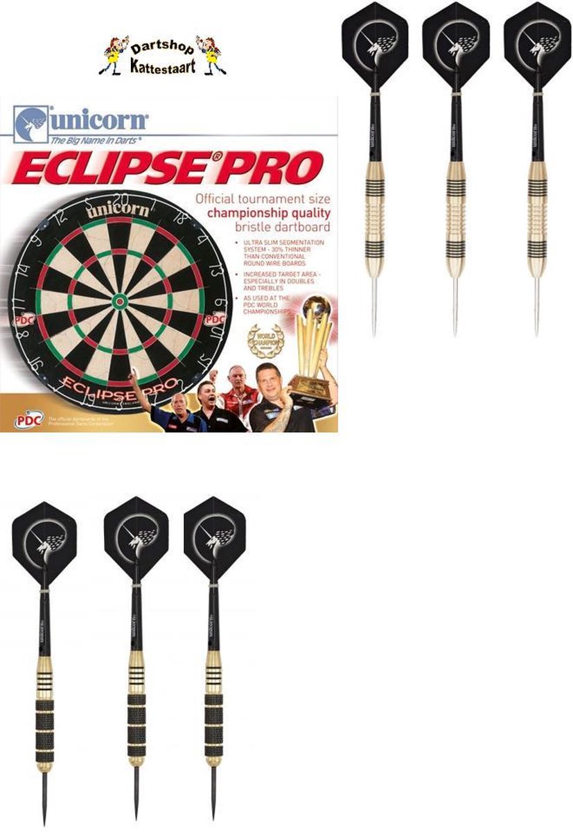 Unicorn Eclipse Pro Dartbord SET incl 2 Sets Darts