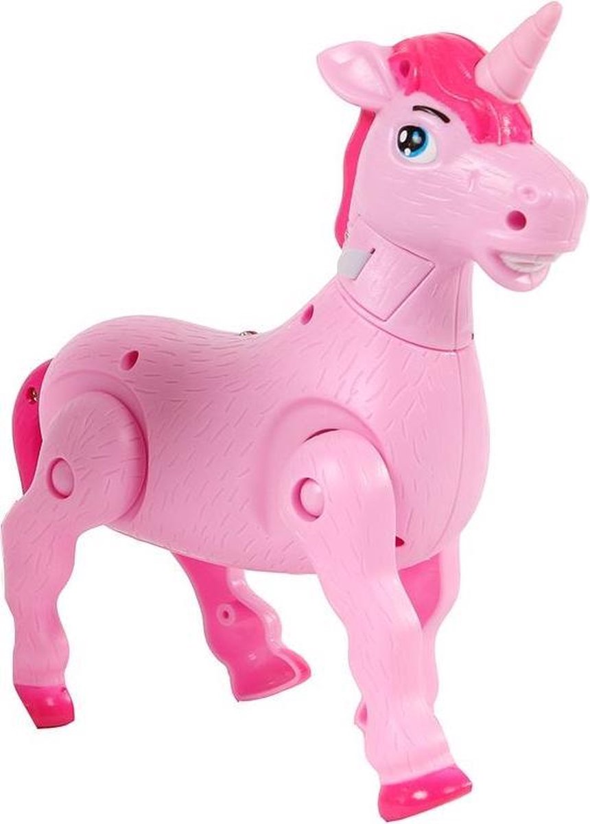 Unicorn Eenhoorn Lopend Meisjes 18 X 17 Cm Roze