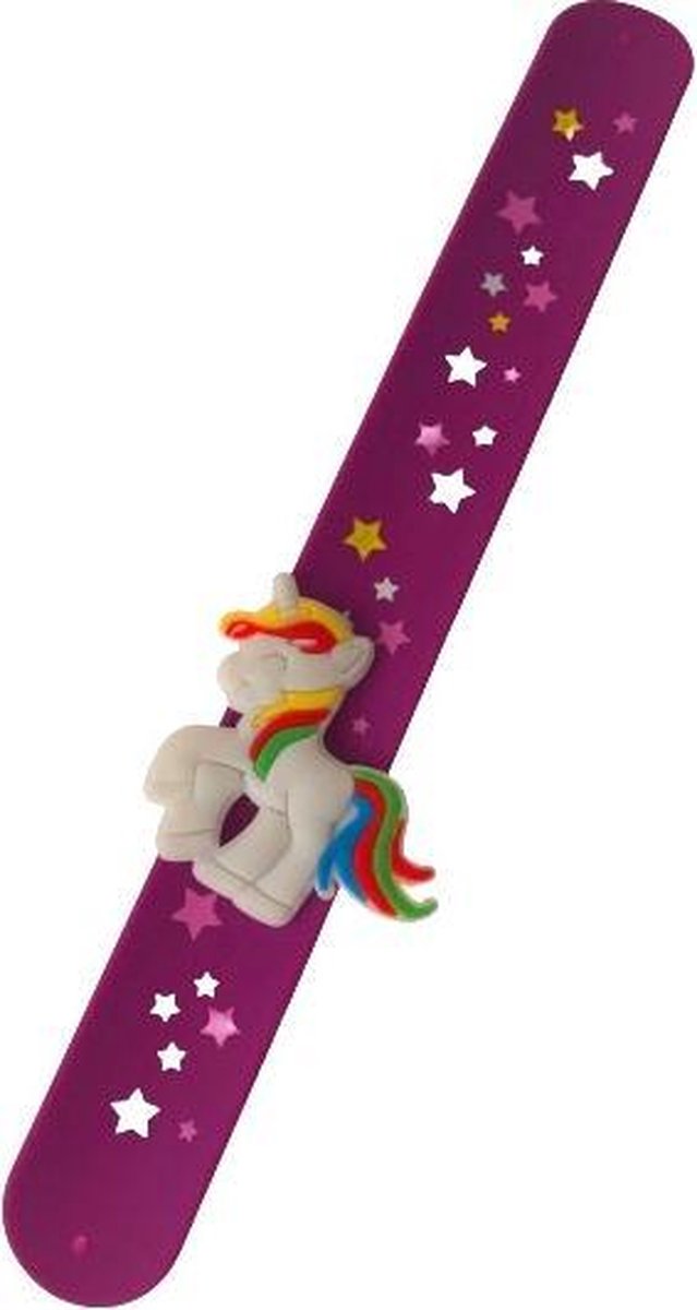 Unicorn Klaparmband Meisjes 21,5 Cm Paars