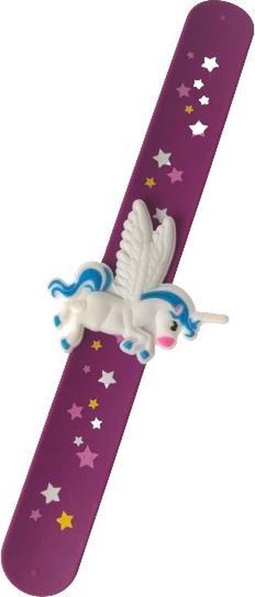 Unicorn Klaparmband Meisjes 21,5 Cm Paars/blauw