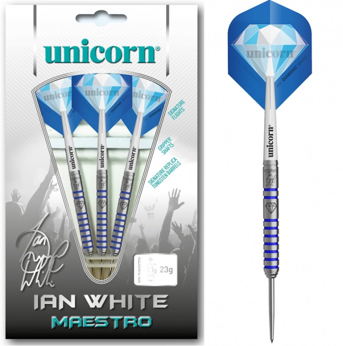 Unicorn Maestro Ian White 90% tungsten 25 gram Steeltip dart