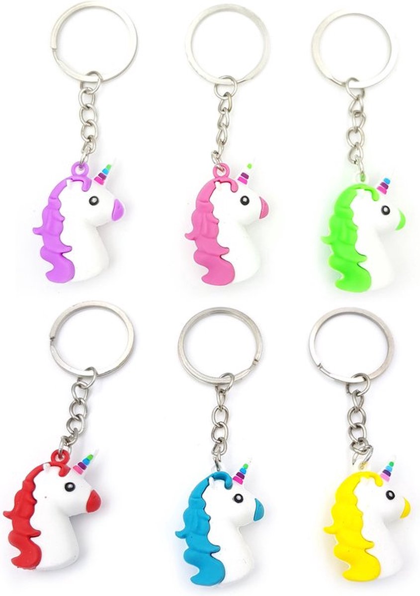 Unicorn Sleutelhangers 6 stuks