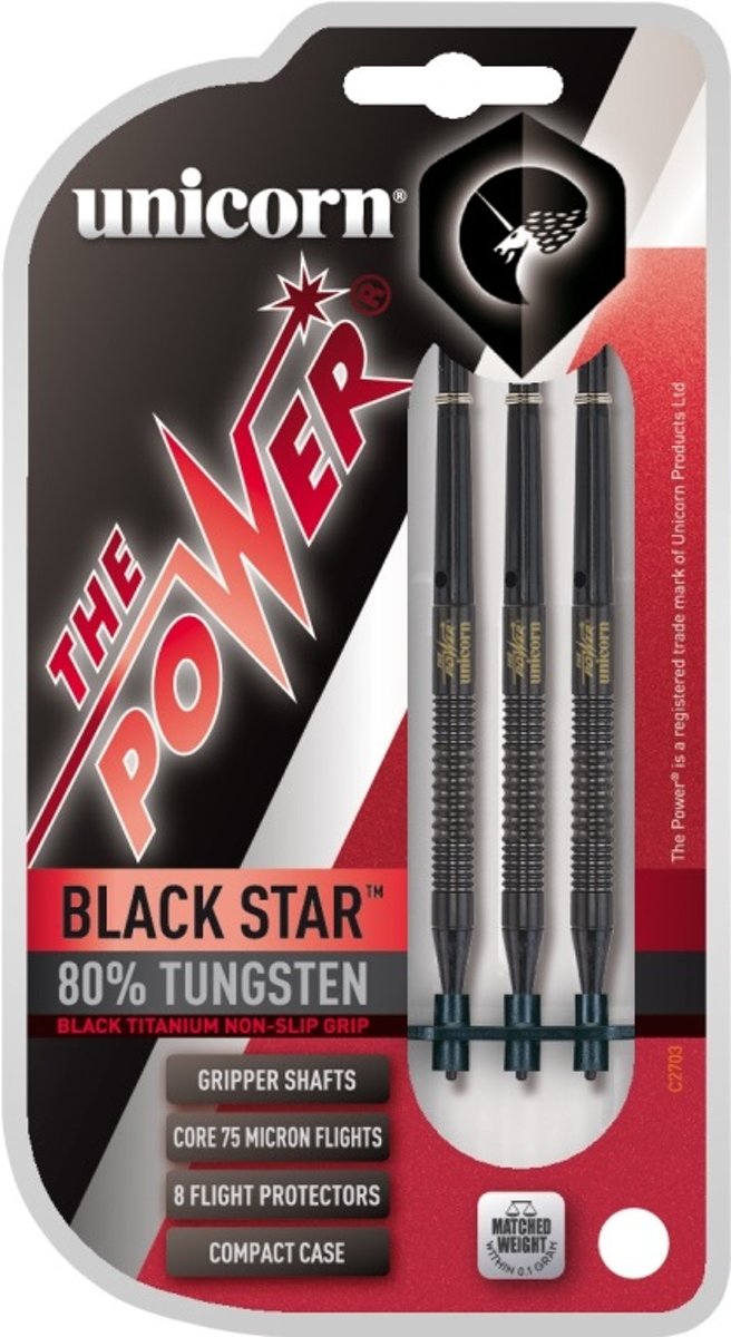 Unicorn Softtip Black Star Phil Taylor 80% 18 gram Darts