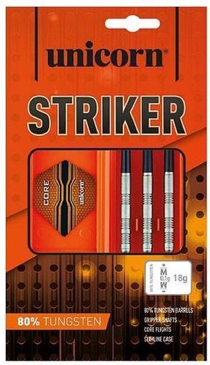 Unicorn Striker Dartpijlen Steeltip 21g 80% Tungsten Oranje