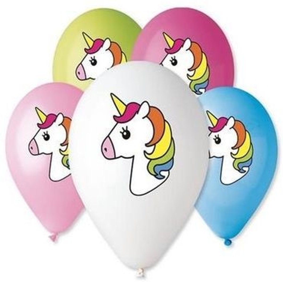 Unicorn ballonnen full color ø 30 cm. 5 st.