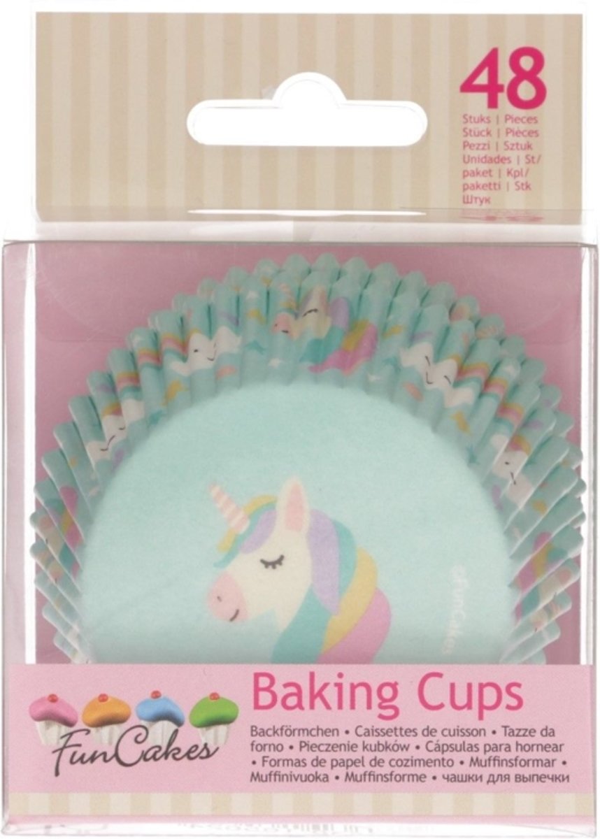 Unicorn cupcake vormpjes party 48 st.