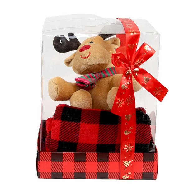 Unique Living - Giftbox Faith Reindeer Red - 90x75cm