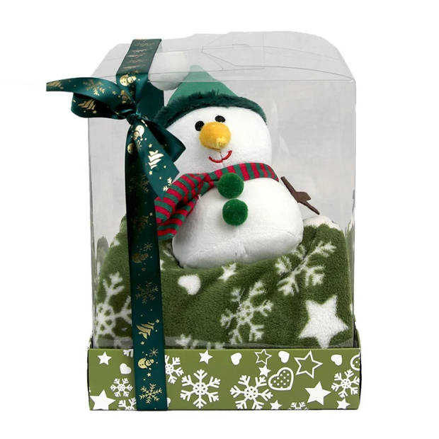 Unique Living - Giftbox Faith Snowman Green - 90x75cm