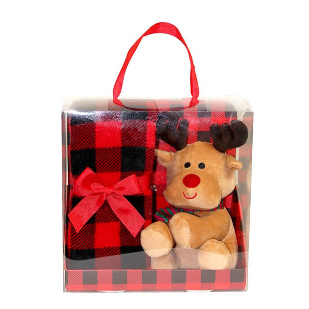 Unique Living - Giftbox Xmax Reindeer Red - 90x75cm