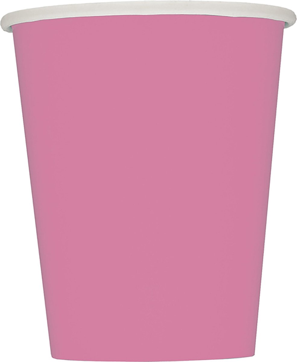 Unique Party 9oz Papieren bekers (Verpakking van 14) (Heet Roze)