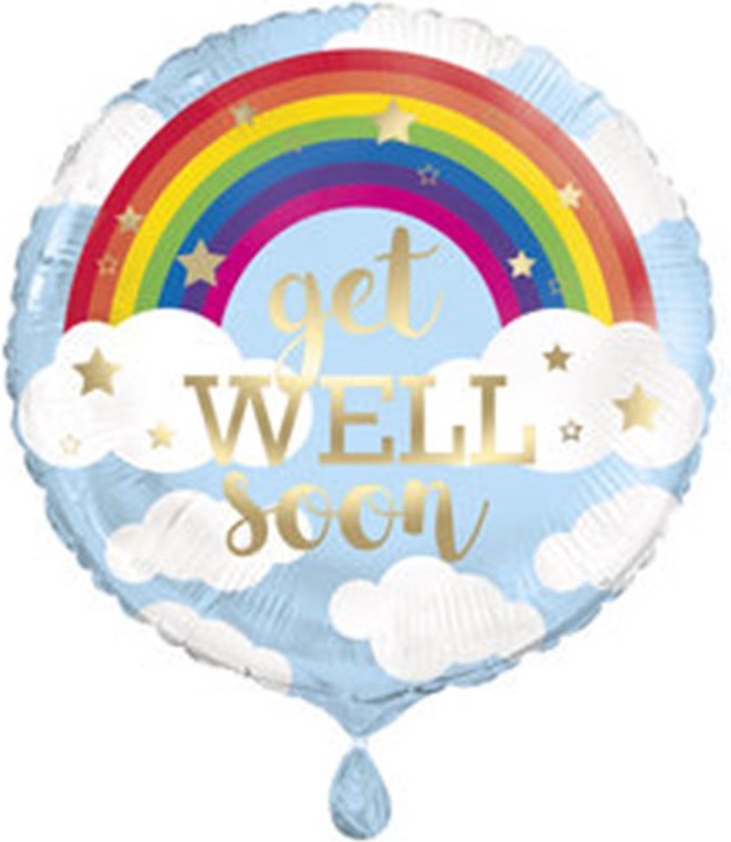 Folieballon Rainbow Get Well Soon-45-cm.